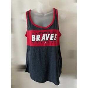 Retro Atlanta Braves Large Biblend Tank Top MLB Baseball Sleeveless Scoop Neck